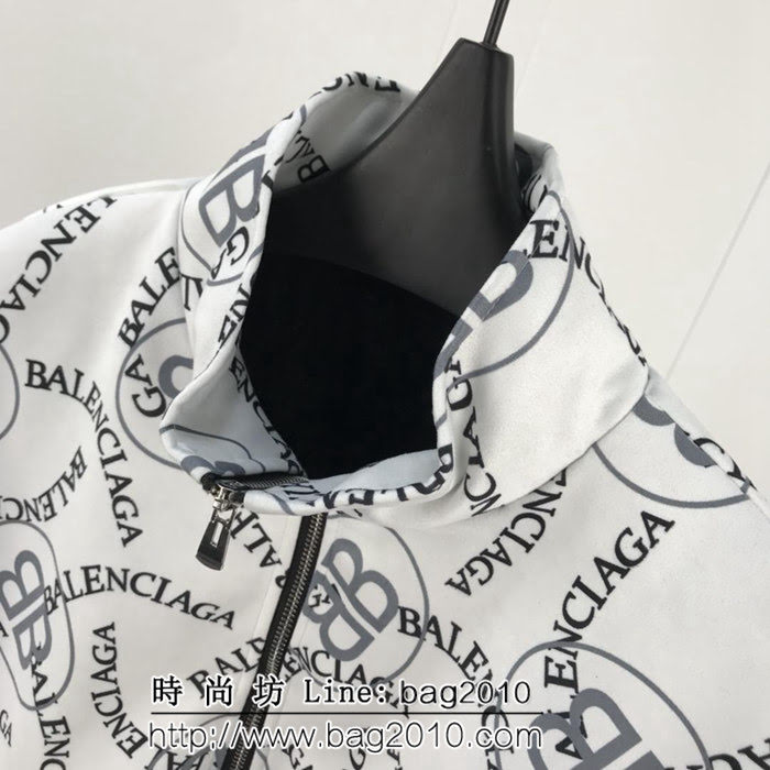 BALENCIAGA巴黎世家 18ss秋冬新款 滿印logo 鹿皮絨 男款夾克外套 ydi1953